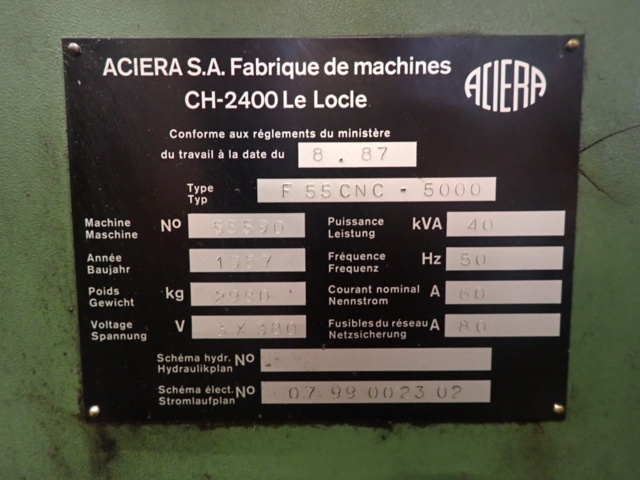 1463504-22 Tool milling machine - Aciera F55