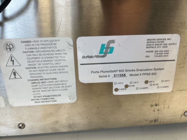 1453345-8 Rökgasutsug - Buffalo Filter Porta PlumeSafe 602