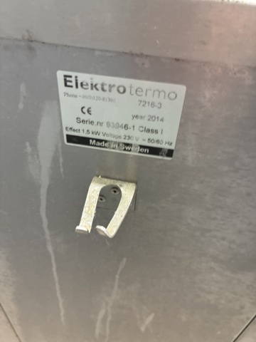 1488221-15 Stainless steel heated trolley, Electro thermo