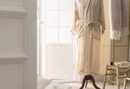 1488131 Morgonrock Bamburino bambuväv beige, strl S/M