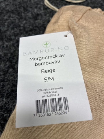 1488131-4 Morgonrock Bamburino bambuväv beige, strl S/M