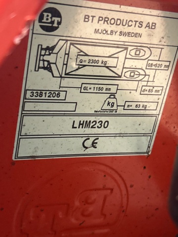 1482219-4 Pallet truck 2300 kg - BT LHM230