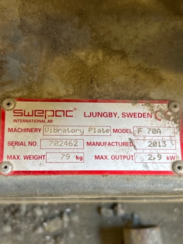 1482216-4 Soil vibrator - Swepac F 70A -2013