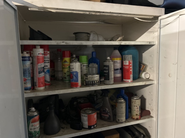 1454999-14 Cabinet 3 pcs with contents - vehicle parts, filters and workshop materials