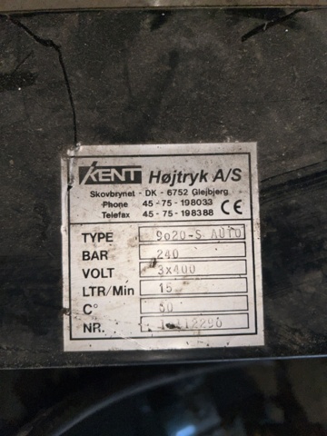 1455012-5 High-pressure washer with accompanying pump - Kent 9020-S Auto