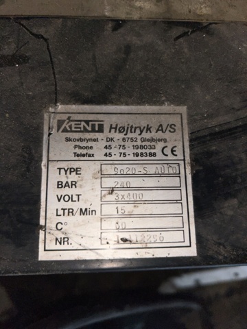 1455012-6 High-pressure washer with accompanying pump - Kent 9020-S Auto