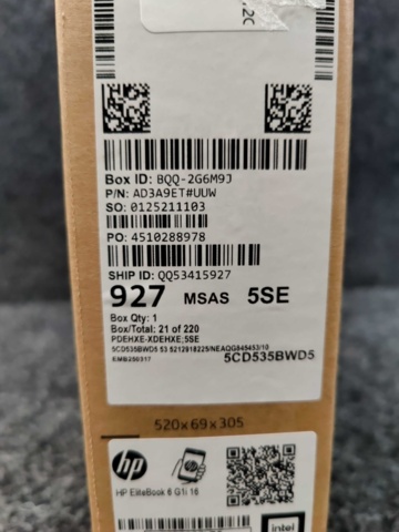 1487636-3 Laptop HP Elitebook 6 G1i 16