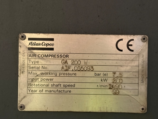1468042-7 Industriluftkompressor - Atlas Copco GA 200 W -1999