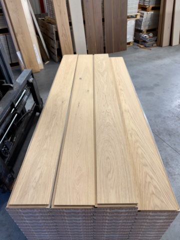 1489333-4 Floor oiled oak Woodura, Misty White, 1-strip, 5-G click floor, 87 sqm, XL