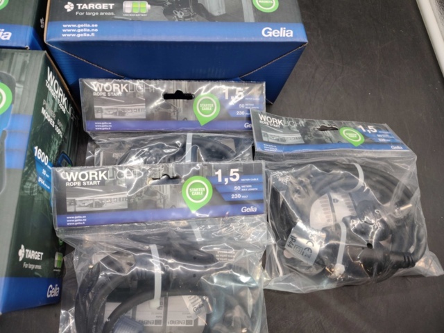 1487386-3 Work lights, 3 pcs - Gelia TARGET T20SB, LED 20 W, 1600 lm, IP44, battery powered, jump leads