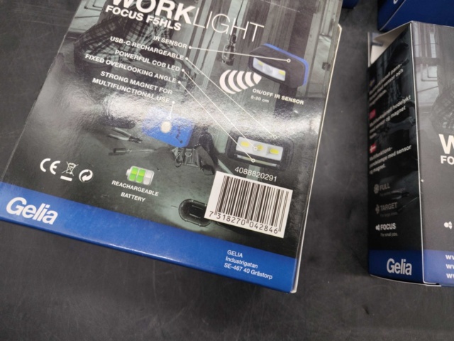 1487389-3 Headlamps, 4 pcs – Gelia FOCUS F5HLS, LED 500 lm, IR sensor, rechargeable, magnet