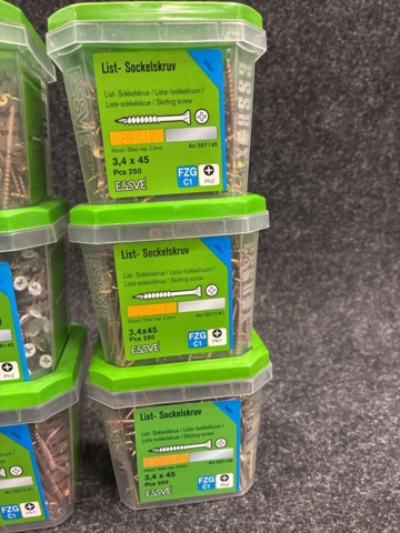 1490706-5 12 pcs Packs Strip-Plinth Screw 3.4x45mm, Essve