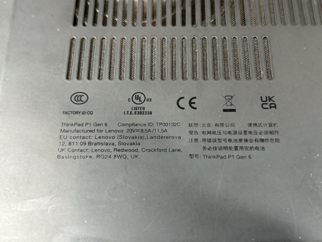 1457517-8 Laptop - Lenovo ThinkPad P1 Gen 6 - i9/32GB/1TB/RTX 2000 Ada