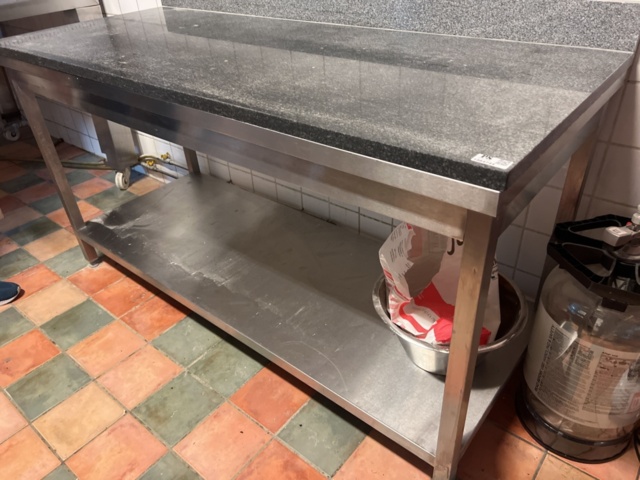 1384744-2 Back bench with stone top approx. 175x73x94 cm