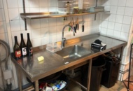 1384752 Stainless steel sink and shelves