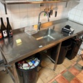 1384752-2 Stainless steel sink and shelves