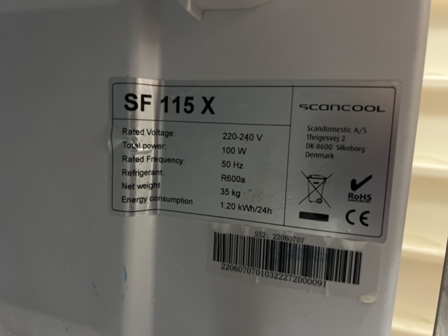 1384753-3 Freezer - Scancool SF 115 X