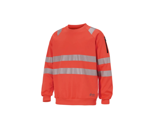 Varselsweatshirt, 10 st - Gesto, EN ISO 20471 klass 2, reflexdetaljer, stl S