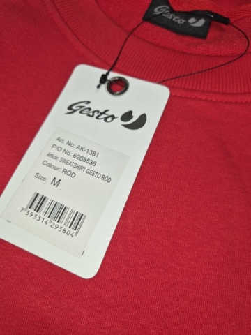 1491108-3 Sweatshirt, 10 pcs - Gesto, sweatshirt, red, size M