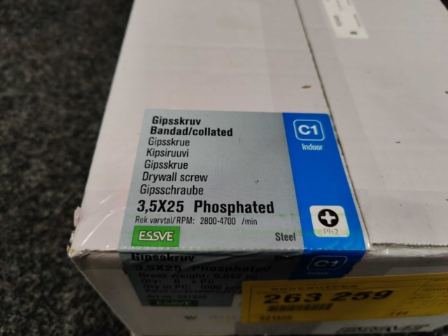 1489552-2 Approximately 6000 pieces of banded drywall screws 3.5x25mm, Essve