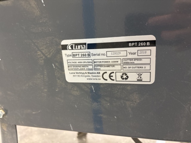 1469096-7 Planer and planer - Luna BPT 260 B -2018