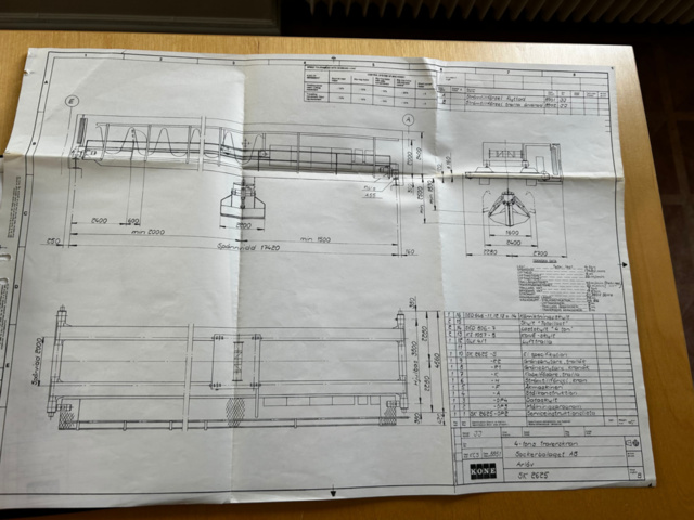 1468037-16 Traverskran ca 4 ton - takmonterad industrikran