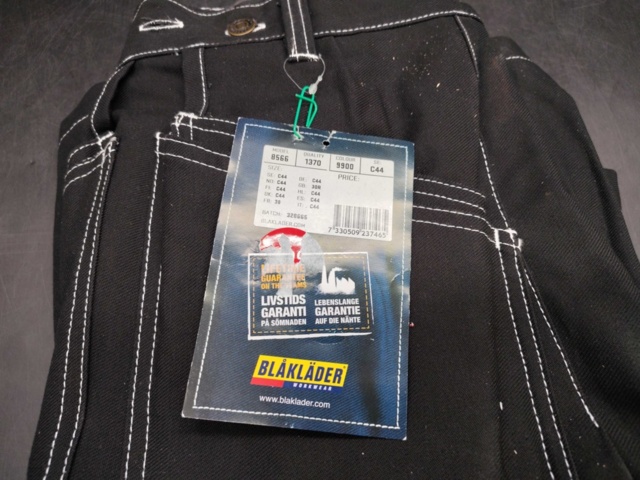 1483255-3 Work bib - Blåkläder, C44, black, nail pockets, adjustable waist