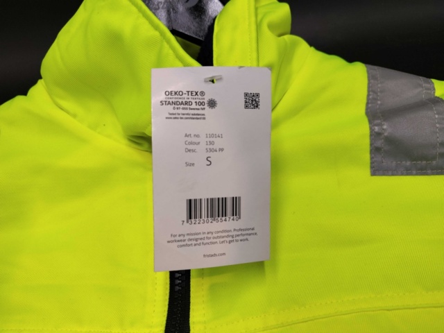 1483273-3 High visibility vest - Fristads, fur fiber lined, size S, zipper, reflective