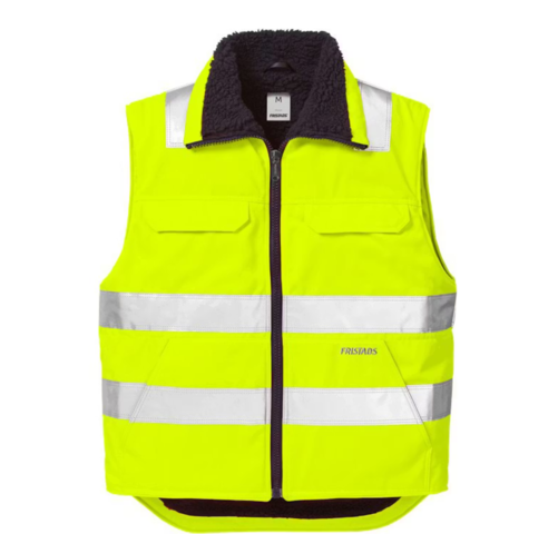 1483273-1 High visibility vest - Fristads, fur fiber lined, size S, zipper, reflective