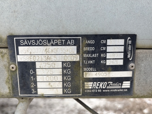 918948-17 Trailer - REKOTRAILER FF 4905