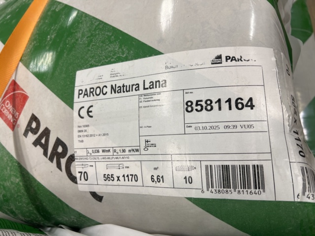 1492648-4 About 39.66 m2 Insulation Paroc Natura Lana
