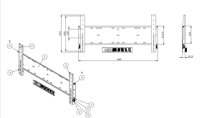 1486627-8 Wall bracket Avocor 800x400mm