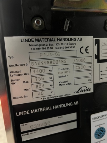 1492753-5 Reach truck Linde R14X-02 - Spare parts forklift