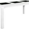 1492757-1 Jasmine dining table 180x90 cm white with black tiles "Granite"