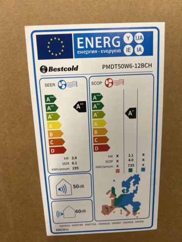 1492581-8 2 pcs Air source heat pump for Nordic climate 12000 BTU, 3520W