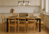 1492792 Jasmine dining table 180 x 90 cm in oak with black legs