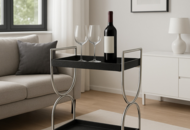 1492793 Snake serving trolley chrome