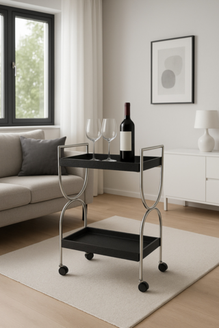 1492793-1 Snake serving trolley chrome