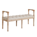 1492798-1 Normandie sittbänk med handtag - Antik finish / Linne
