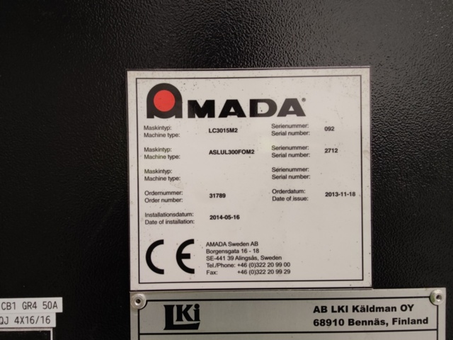 1492755-34 Laser cutting machine Amada FO MII 3015 NT 4kW + Automated Storage Tower