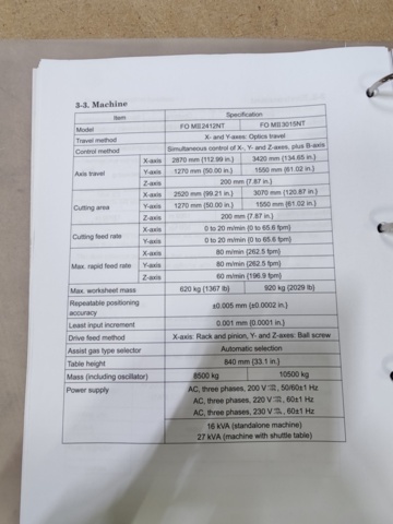 1492755-97 Laser cutting machine Amada FO MII 3015 NT 4kW + Automated Storage Tower