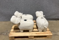 1469600 Post holders 3 pcs in the shape of hippos