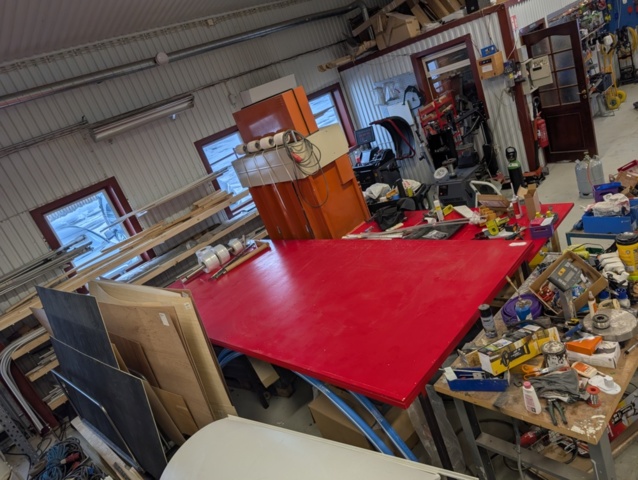 1408022-1 Large workshop table 4.0 x 1.8 m - strong metal frame