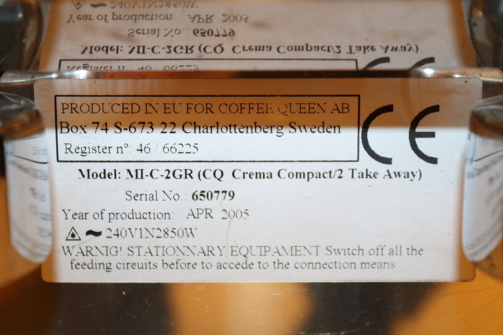 1416821-9 Espresso machine Coffee Queen MI-C-2GR