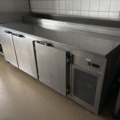 1428496-6 Refrigerated counter with cooling channel and 3 cabinets