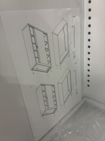 1492974-22 Storage cabinet SPACE Sliding doors, 1950x1200x450 mm, white