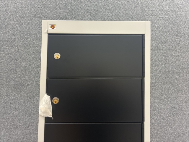 1492990-4 Charging cabinet RECOVER with 10 compartments 1800x400x500 mm, gray with black doors