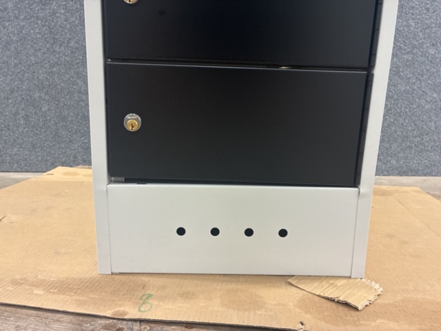 1492990-8 Charging cabinet RECOVER with 10 compartments 1800x400x500 mm, gray with black doors