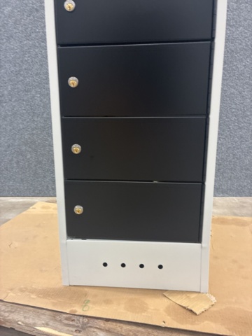 1492990-9 Charging cabinet RECOVER with 10 compartments 1800x400x500 mm, gray with black doors