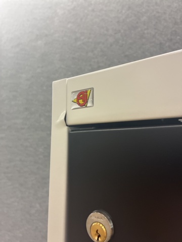 1492990-14 Charging cabinet RECOVER with 10 compartments 1800x400x500 mm, gray with black doors